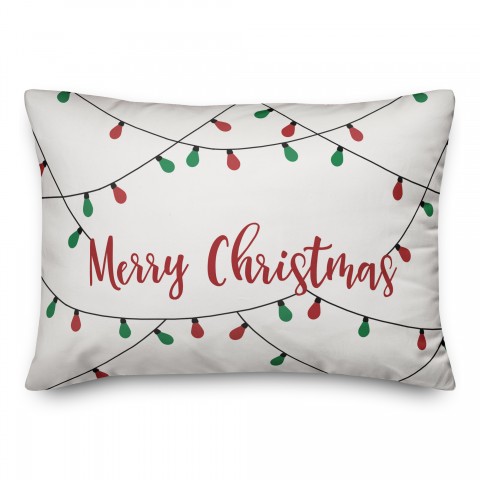 Merry Christmas Lights Pillow