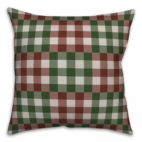 Christmas Plaid Patchwork Pillow