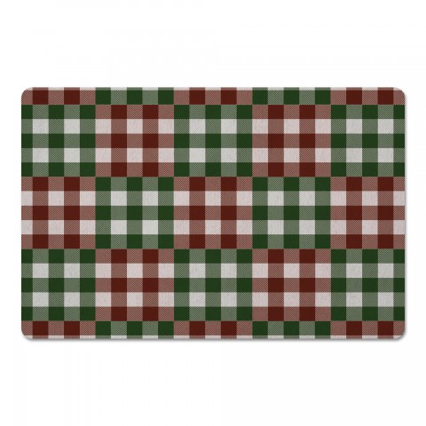 Christmas Plaid Patchwork 27x18 Floor Mat