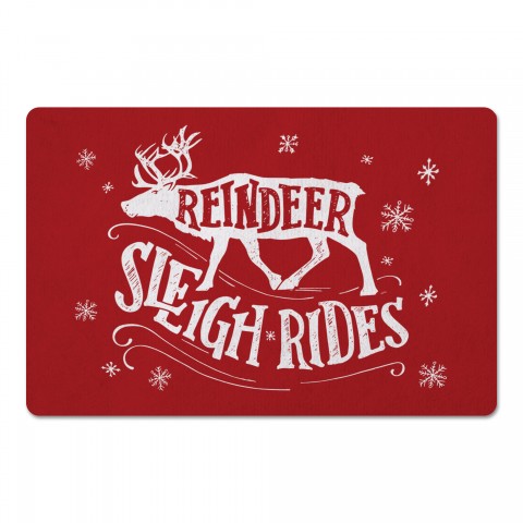 Reindeer Sleigh Rides 27x18 Floor Mat