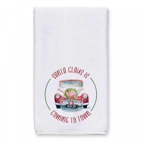 Santa Claus is  coming to town 16x25 Towel