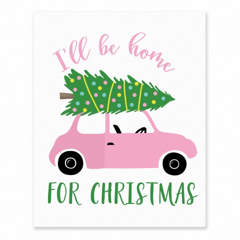 I'll be home for Christmas 8x10 Tabletop Canvas