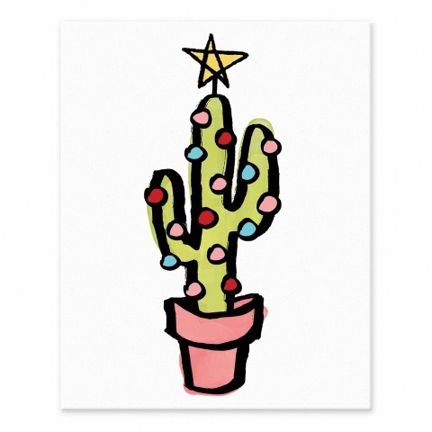Christmas Cactus 8x10 Tabletop Canvas