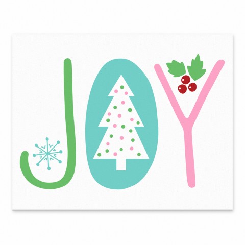 Colorful Christmas Joy 8x10 Tabletop Canvas