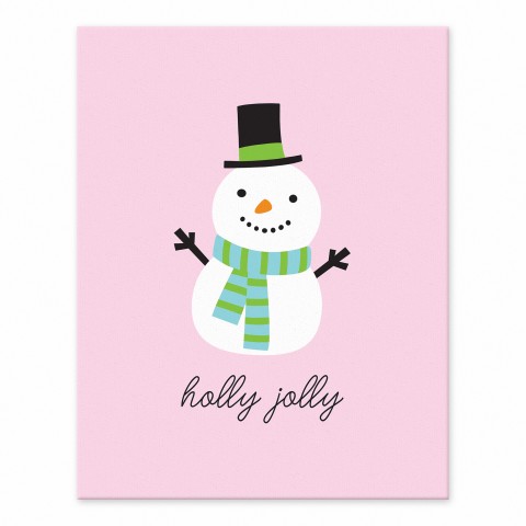 Holly Jolly snowman 11x14 Tabletop Canvas