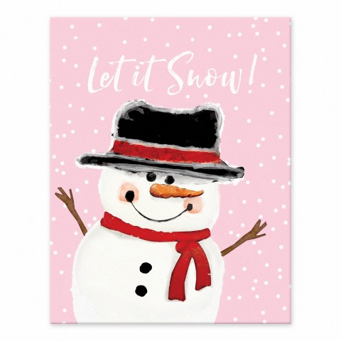 Let it snow snowman 11x14 Tabletop Canvas