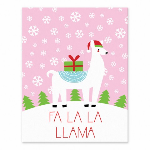 Fa la la llama 11x14 Tabletop Canvas