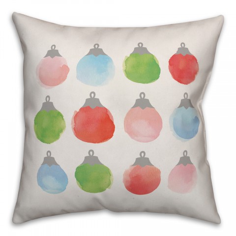 Watercolor Ornaments Pillow