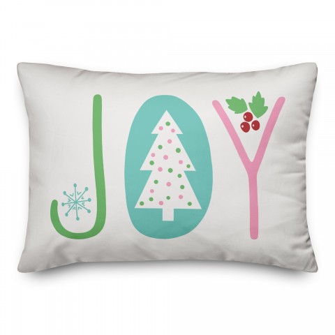 Colorful Christmas Joy Pillow