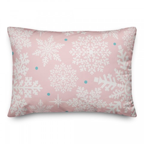 Pink Snowflake Pattern Pillow
