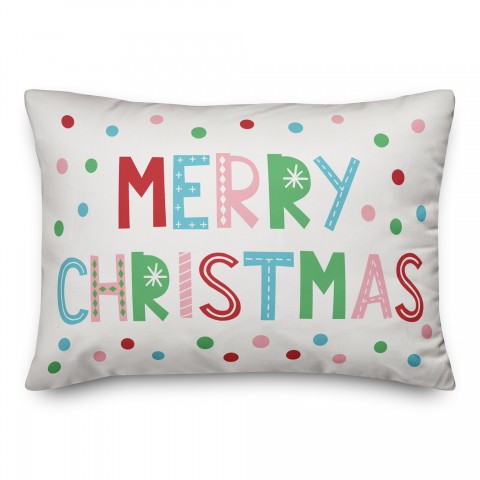 Merry Christmas Colorful Pillow