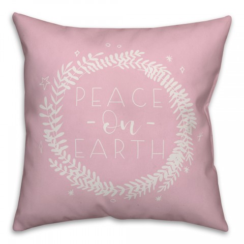 Peace on Earth Pink Pillow
