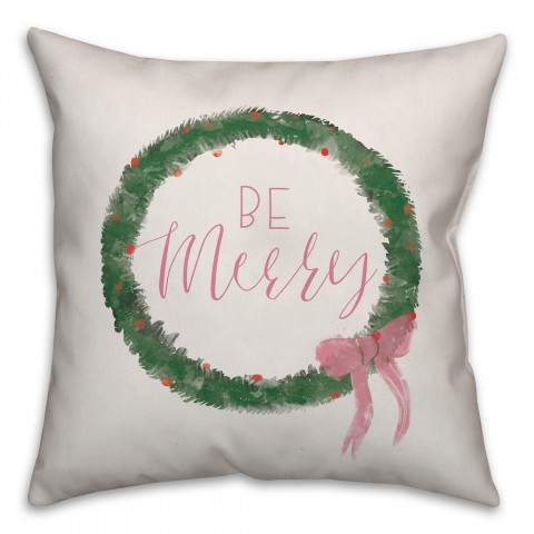 Be Merry Wreath Pillow