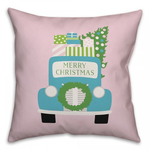 Bright Merry Christmas Truck Pillow