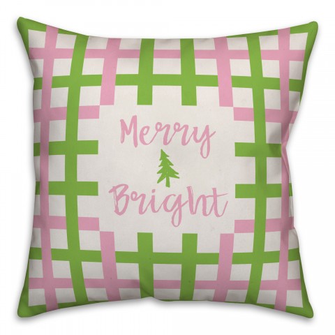 Merry and Bright Plaid Pillow