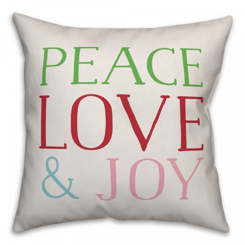 Peace Love & Joy Pillow