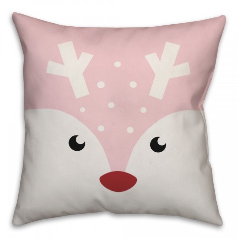Pink Rudolph Pillow