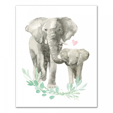 Elephant Love 16x20 Canvas Wall Art