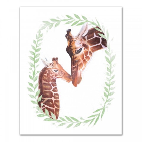 Giraffe Love 16x20 Canvas Wall Art