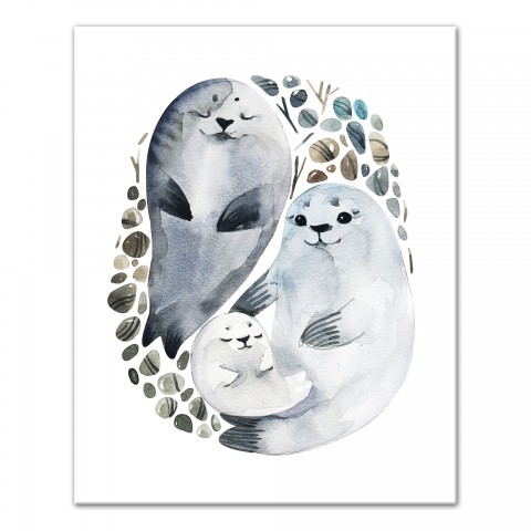 Seal Love 16x20 Canvas Wall Art