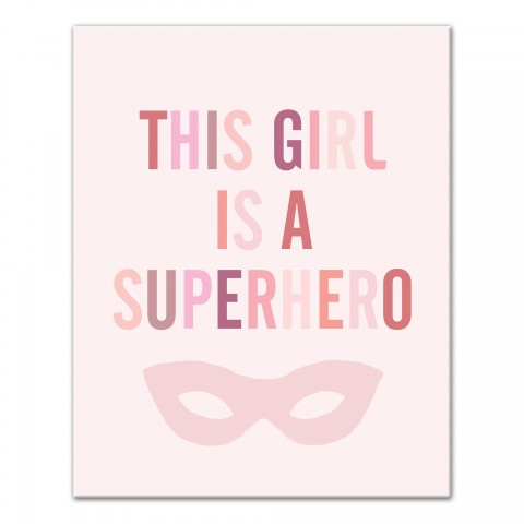 This Girl is a Superhero 16x20 Canvas Wall Art