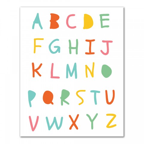 Colorful Alphabet 16x20 Canvas Wall Art
