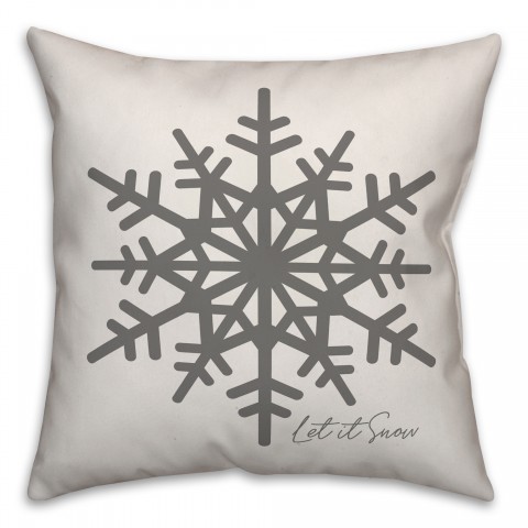 Let It Snow Snowflake Pillow