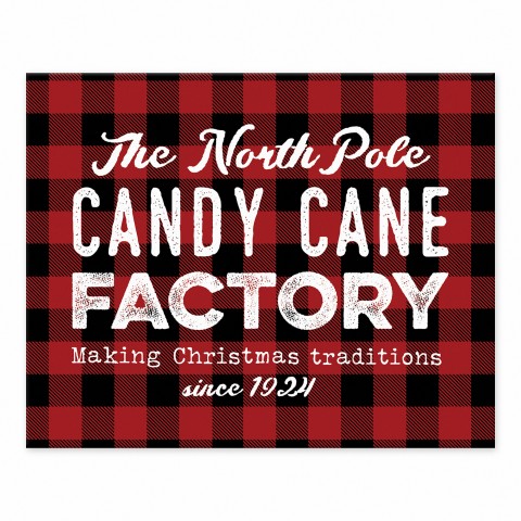 The North Pole Candy Cane Factory 8x10 Tabletop Canvas