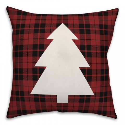 Plaid Christmas Tree Pillow