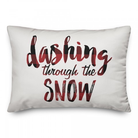 Plaid Dashing Through The Snow Pillow