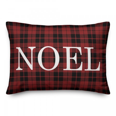 Plaid Noel Pillow