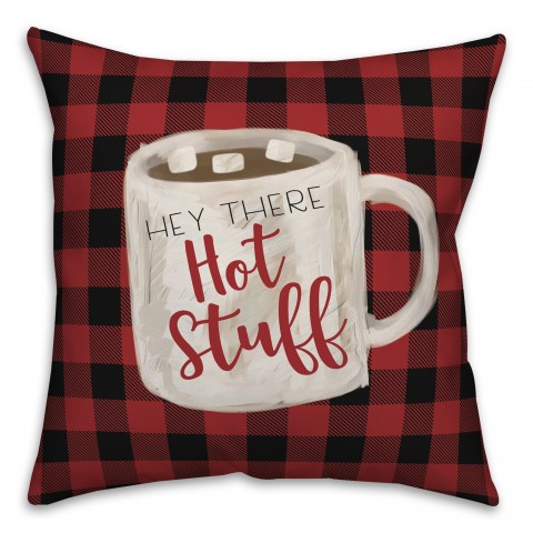 Plaid Hot Cocoa Pillow