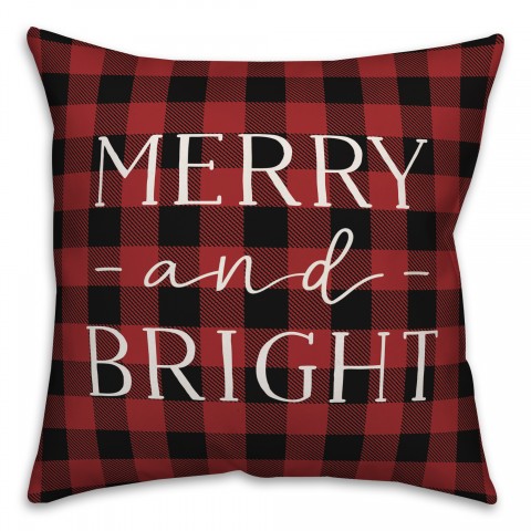 Plaid Merry And Bright Pillow