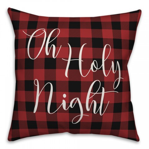 Plaid Oh Holy Night Pillow