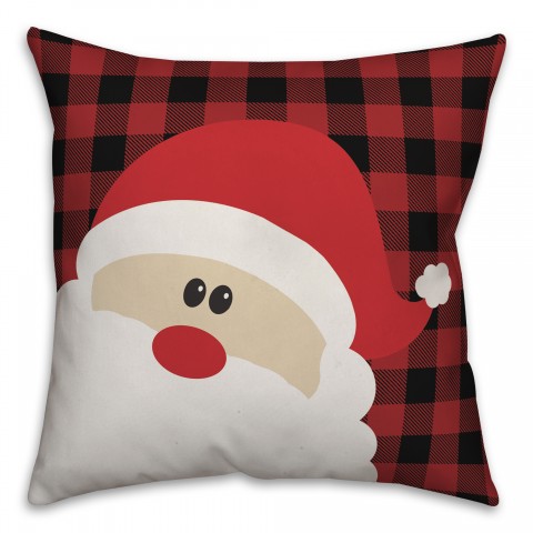 Plaid Santa Claus Pillow