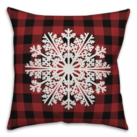 Plaid Snowflake Pillow