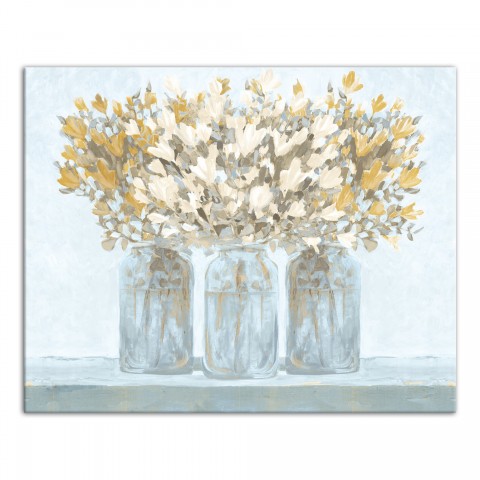 Abstract Floral Jar Trio 24x30 Canvas Wall Art