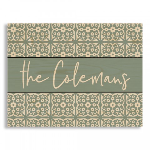 Teal Tile Wood Pallet 14x10.5 Personalized Pallet Wood Art