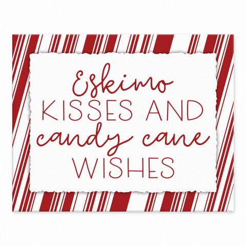 Eskimo Kisses and Candy Cane Wishes 8x10 Tabletop Canvas
