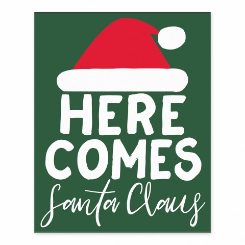 Here Comes Santa Claus 8x10 Tabletop Canvas