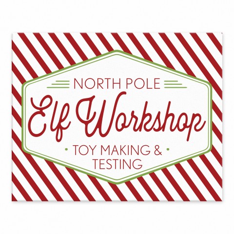North Pole Elf Workshop 8x10 Tabletop Canvas
