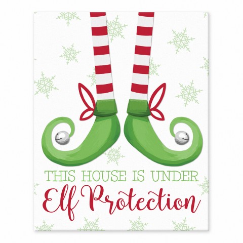 This House Is Under Elf Protection 8x10 Tabletop Canvas