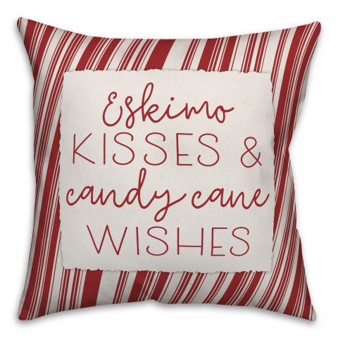 Eskimo Kisses And Candy Cane Wishes Pillow