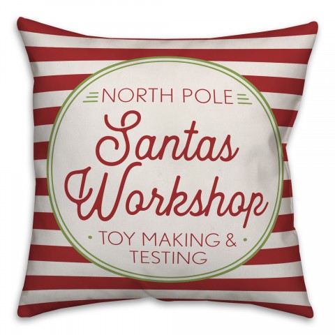 Santa's Workshop Pillow