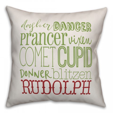 Reindeer Names Pillow