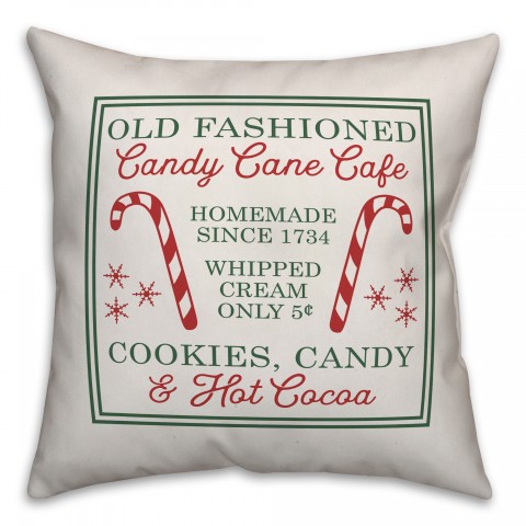 Old Fashioned Candy Cane Café Pillow