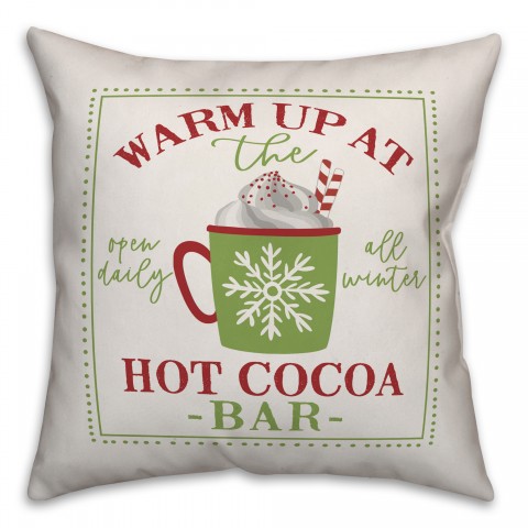 Warm Up At Hot Cocoa Bar Pillow