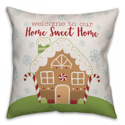 Home Sweet Gingerbread Home Pillow
