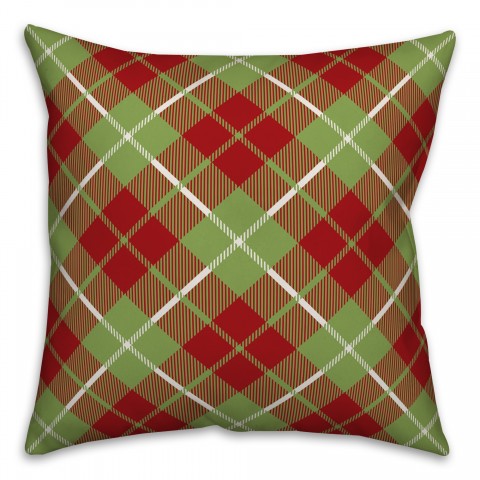 Green Plaid Pillow