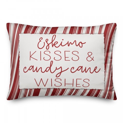 Eskimo Kisses And Candy Cane Wishes Pillow